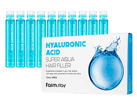 Суперувлажняющий филлер для волос с гиалуроновой кислотой Hyaluronic Acid Super Aqua Hair Filler FarmStay
