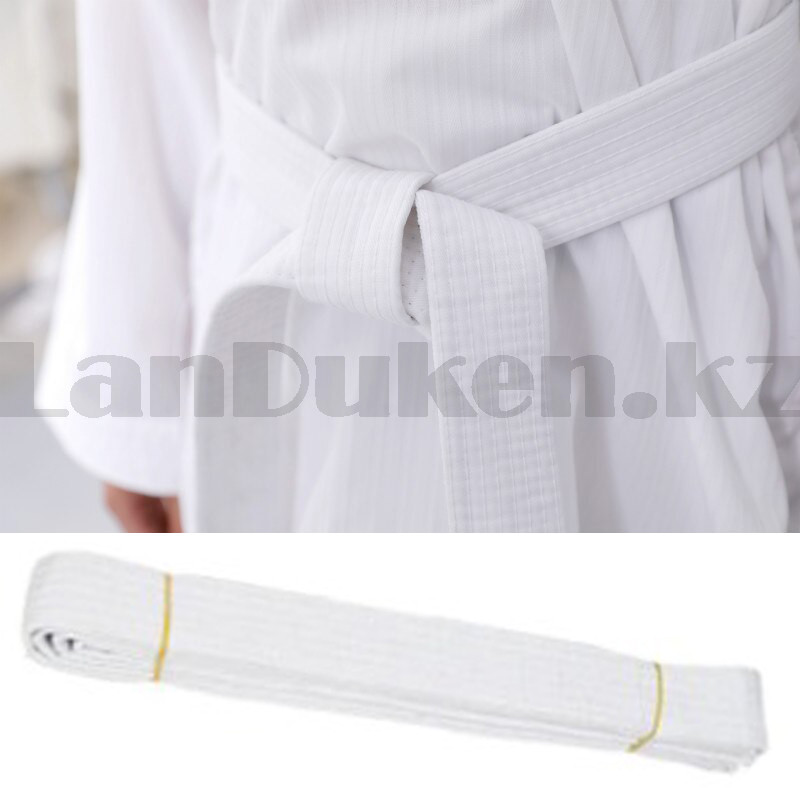 Форма для тхэквондо добок World Taekwondo белая с красно-черным воротником 110 - фото 3 - id-p96624503