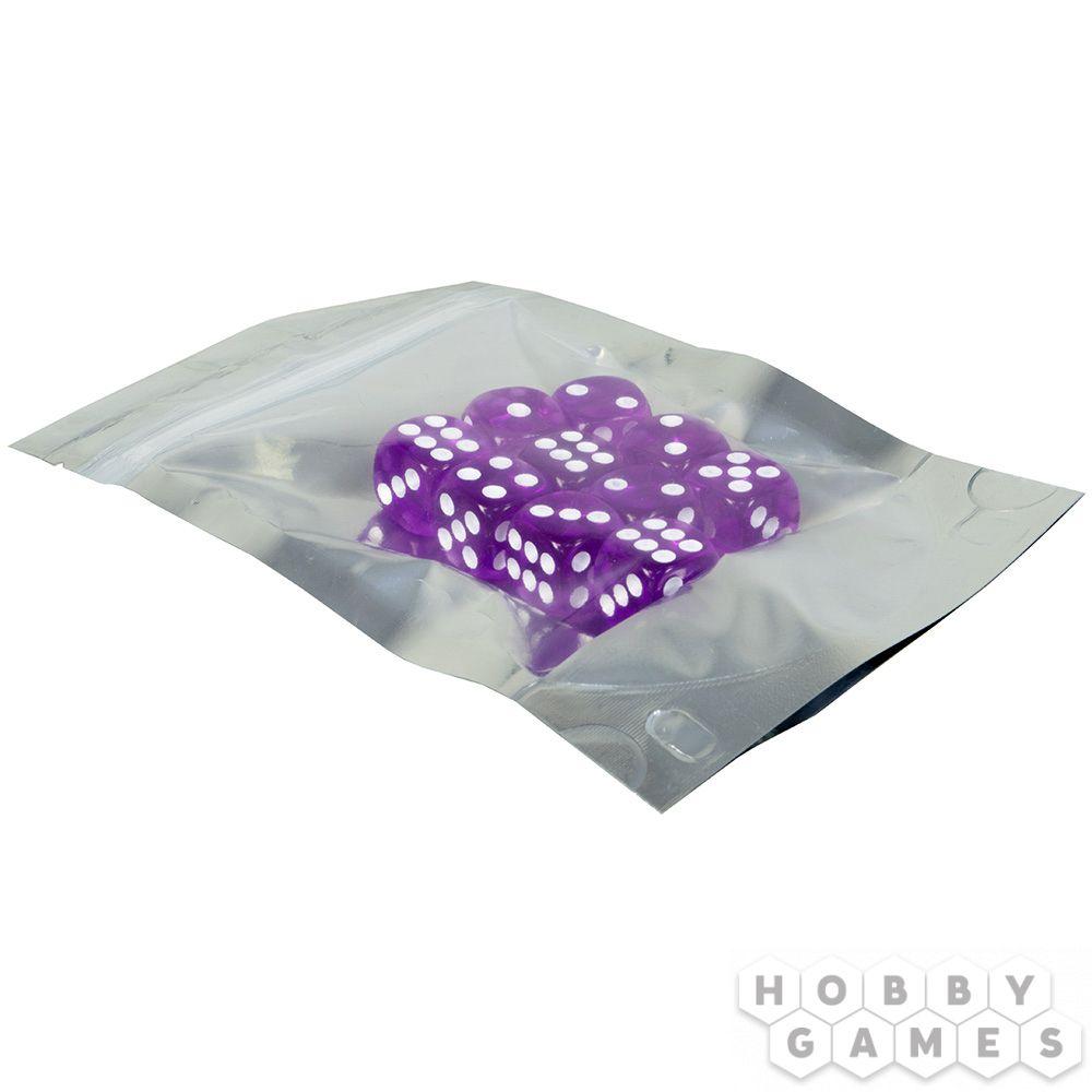 Набор цветных кубиков STUFF-PRO d6 (10 шт., 16мм, прозрачные) фиолетовый