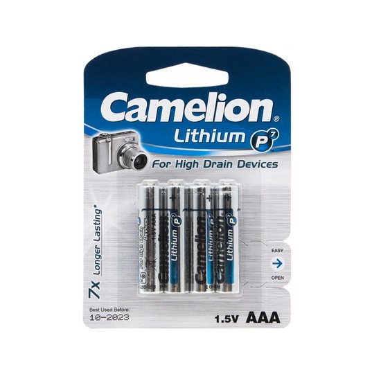 Батарейка CAMELION Lithium P7 FR03-BP4 4 шт. в блистере - фото 1 - id-p96630942