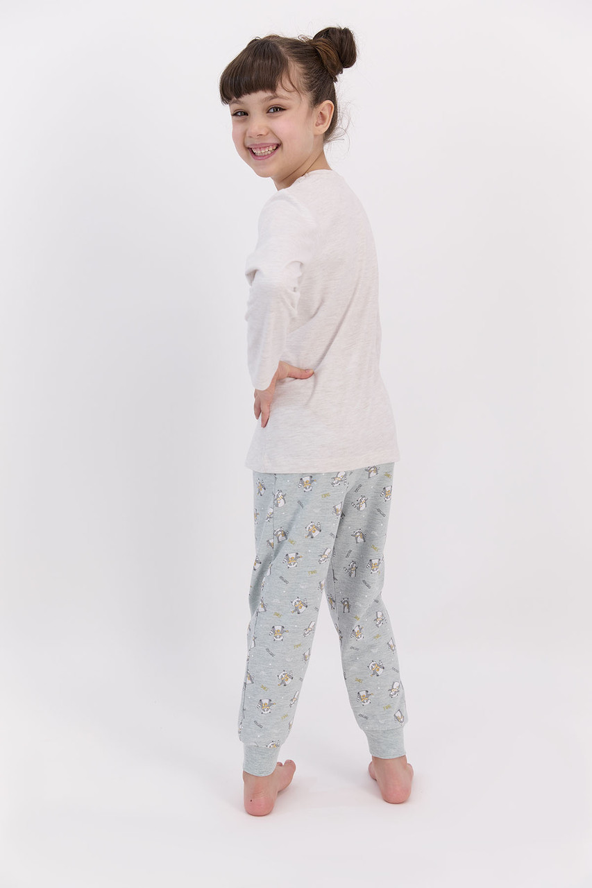 Пижама детская девичья* 3-4/ 98-104 см, Кремовый меланж - фото 2 - id-p96323515