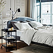Каркас кровати с обивкой ХАУГА 140х200 Висле серый ИКЕА, IKEA, фото 3
