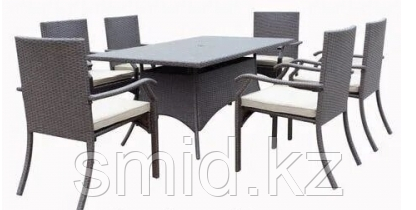 Комплект мебели из ротанга. Обеденный 6 стульев+стол - фото 1 - id-p96638474