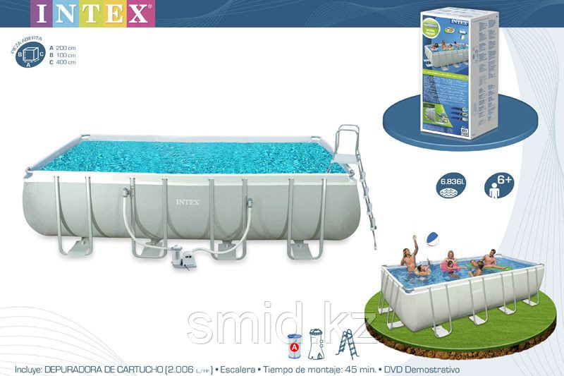 Каркасный бассейн Intex 26356NP, 28352, 26356, Rectangular Ultra Frame Pool , размер 549 х 274 х 132 см - фото 1 - id-p96639666