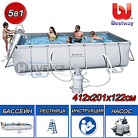 Каркасный бассейн Bestway 56457,56244 "Steel Pro Frame Pool" размер 412x201x122 см