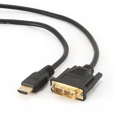 Cable SVGA, DVI-D to HDMI, m/m, Gembird CC-HDMI-DVI-10, 18+1pin/HDMI, 3м