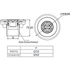 Форсунка стеновая EM4412 лайнер 50mm/2" (сопло "овал"), фото 4