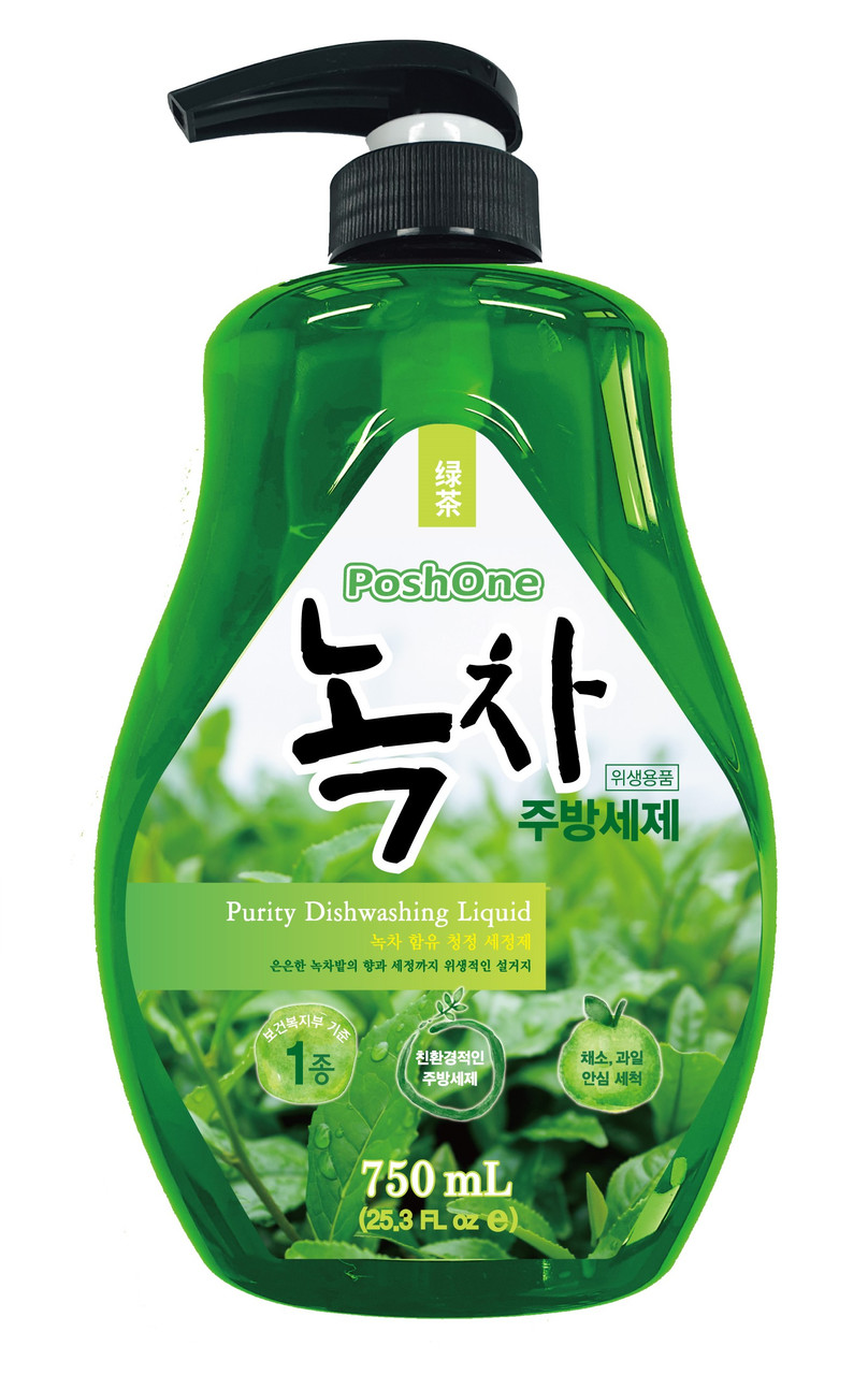 Poshone Натуральное средство для мытья посуды овощей и фруктов Green Tea Purity Dishwashing Liquid / 750 мл.