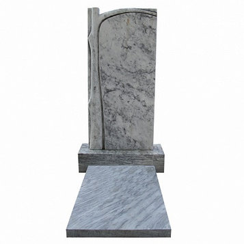 Памятник мраморный  фигурный 1200*450*75 с надгробной плитой