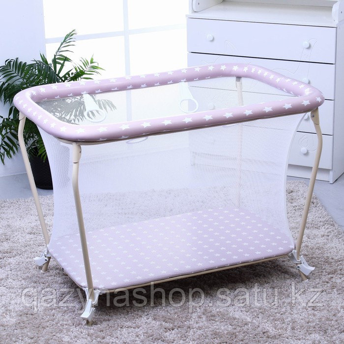 Манеж Polini kids Classic Звезды, цвет макиато-белый (id 96682107)