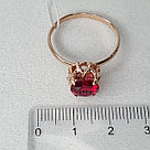 Серебряное кольцо с корундом иск. и корундом Красная Пресня 23590-8 позолота, фото 3