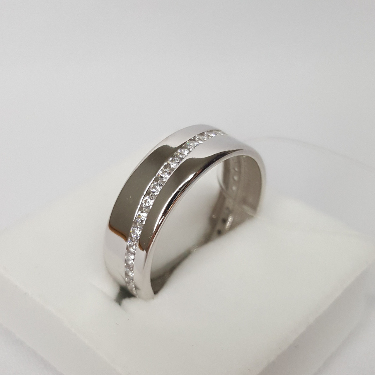 Обручальное кольцо из серебра с фианитами SOKOLOV 94110027 покрыто родием - фото 2 - id-p70014083