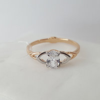 Кольцо из золочёного серебра с фианитом SOKOLOV 93010825