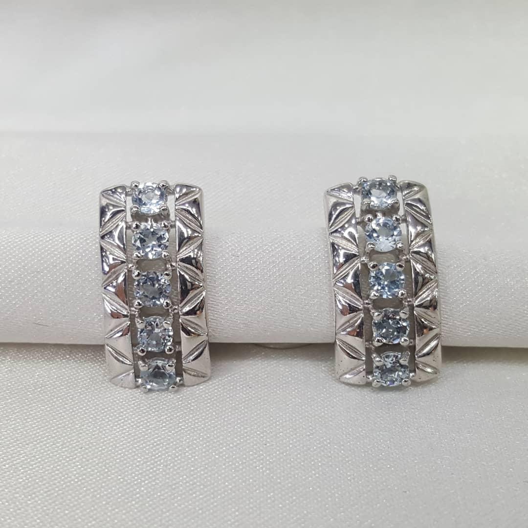 Серьги из серебра с топазами DIAMANT ( SOKOLOV ) покрыто родием 94-320-00800-1