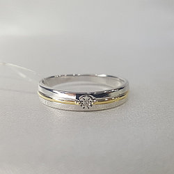 Кольцо из золочёного серебра с бриллиантом SOKOLOV 87010029 покрыто  родием