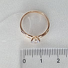 Кольцо из золочёного серебра с фианитом SOKOLOV 89010086 позолота, фото 3