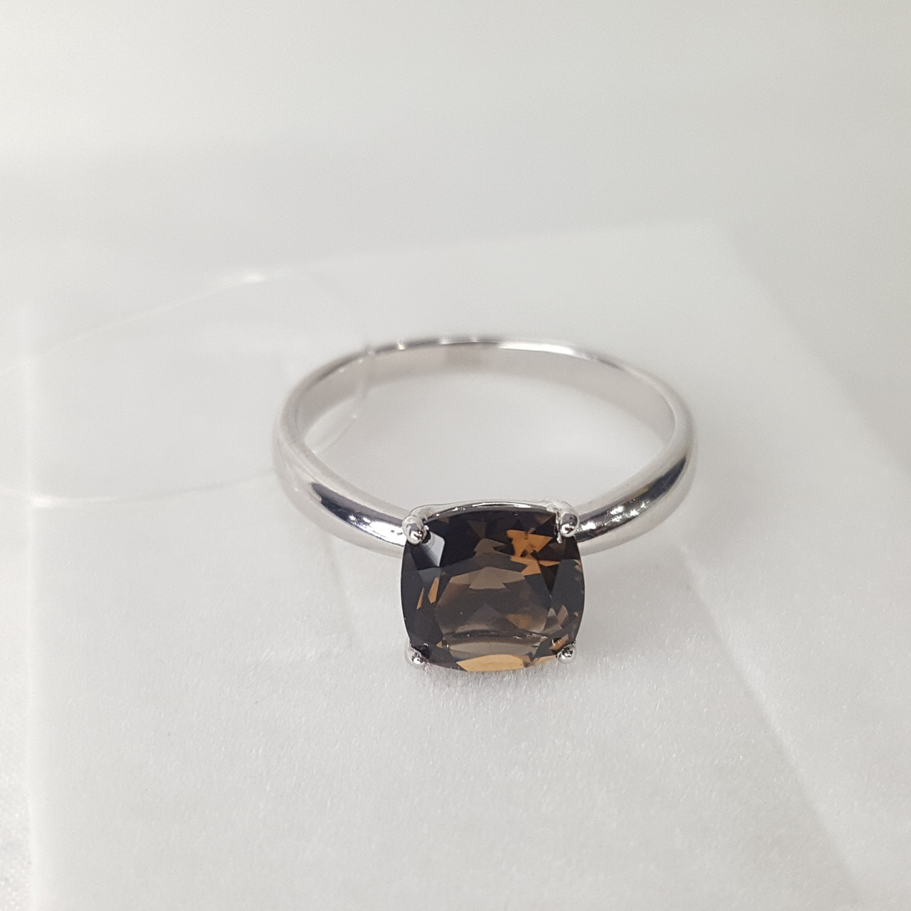 Кольцо из серебра с раухтопазом SOKOLOV 92011256 покрыто  родием коллекц. 0