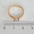 Кольцо из золочёного серебра с бриллиантом SOKOLOV 87010055 позолота, фото 3