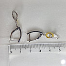 Серьги из золочёного серебра с бриллиантами SOKOLOV 87020036 покрыто  родием с английским замком, фото 3