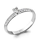 Серебряное кольцо  Фианит Aquamarine 65502А.5 серебро с родием, фото 5