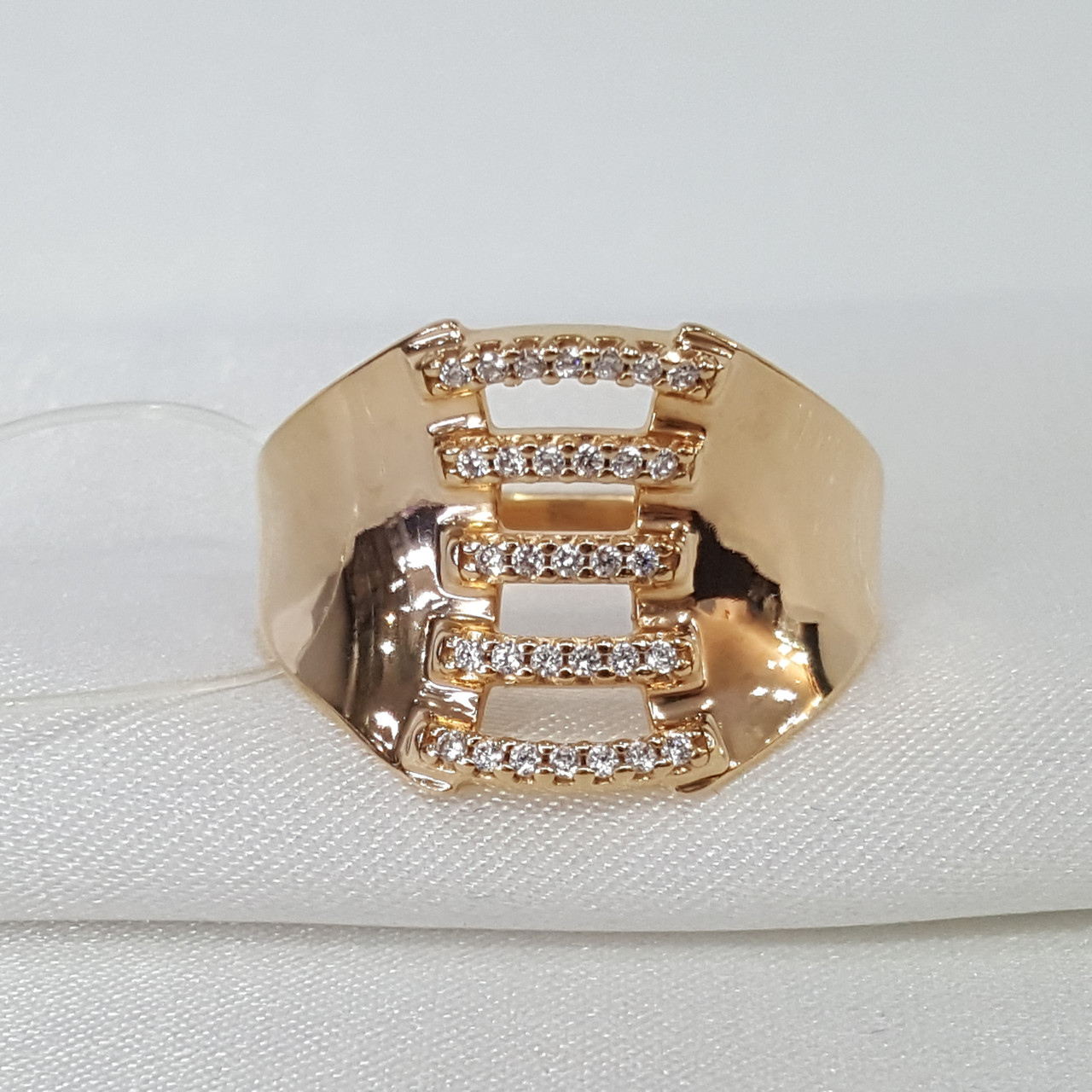 Кольцо из золочёного серебра с фианитами SOKOLOV 93010893 позолота