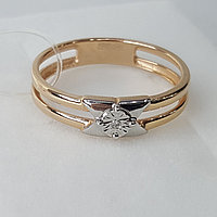 Кольцо из золочёного серебра с бриллиантом SOKOLOV 87010045 позолота