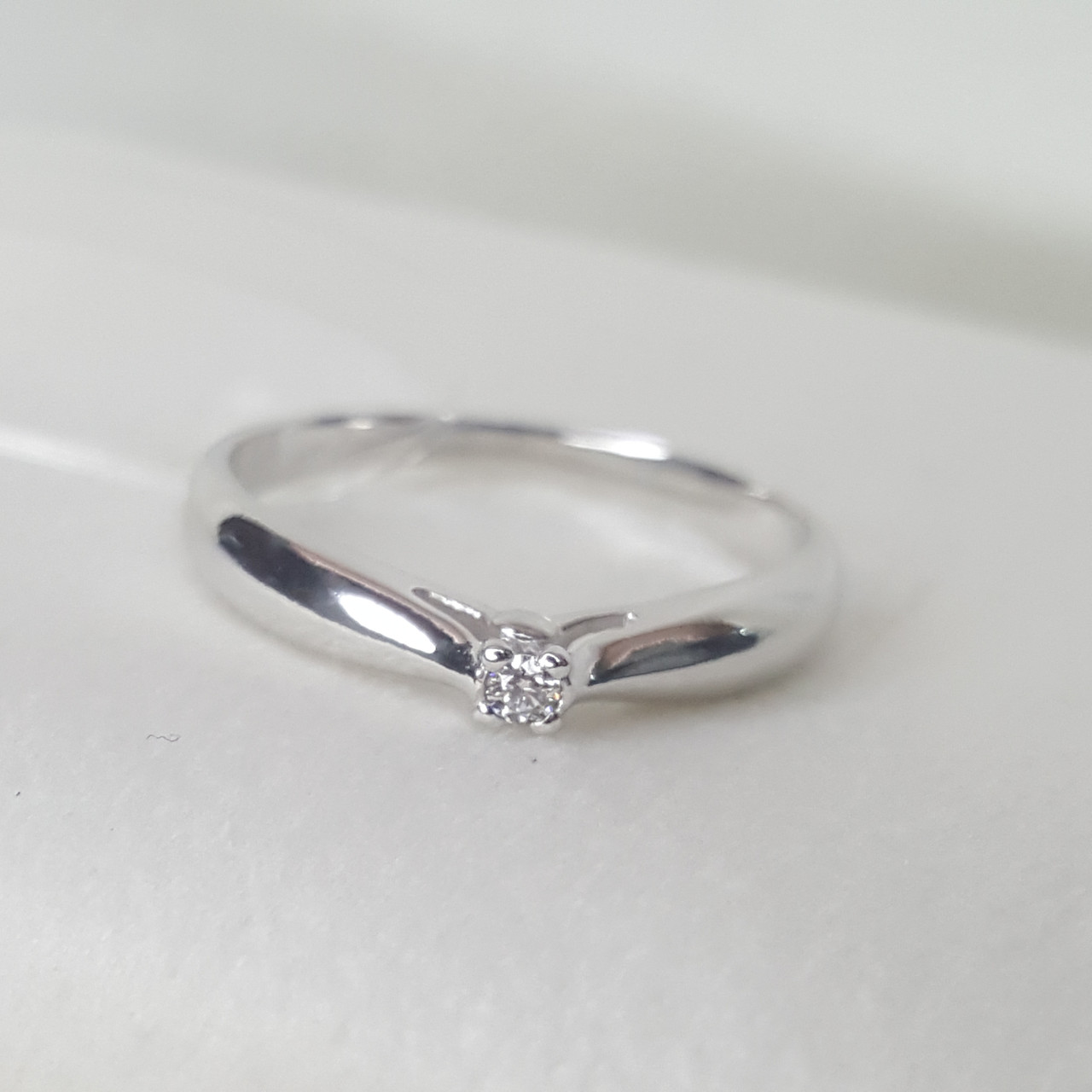 Помолвочное кольцо из серебра с бриллиантом SOKOLOV 87010002 покрыто  родием