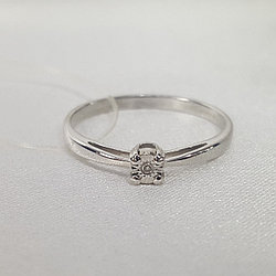 Кольцо из серебра с бриллиантом SOKOLOV 87010047 покрыто  родием