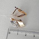 Серьги из золочёного серебра с алмазной гранью Diamant 93-120-00803-1 позолота, фото 3