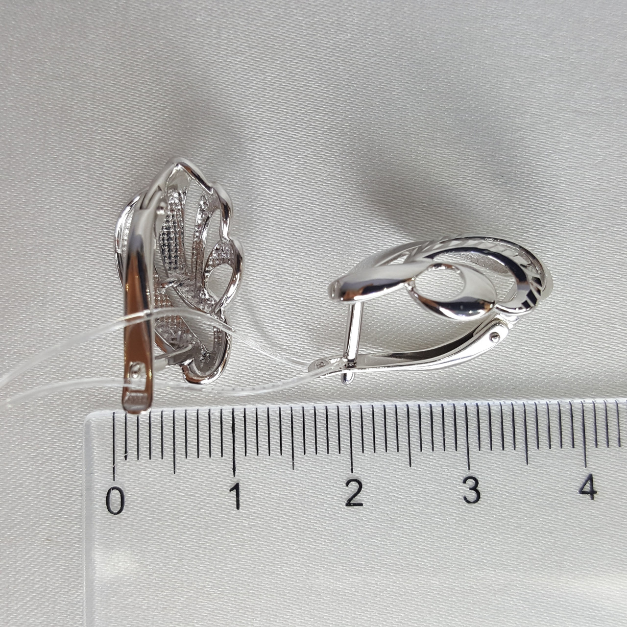 Серьги из серебра с алмазной гранью Diamant 94-120-00880-1 покрыто родием - фото 3 - id-p82971452