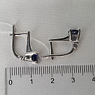 Серьги из серебра с фианитом синт. TEOSA 121-1633-SP покрыто  родием,с английским замком, фото 3