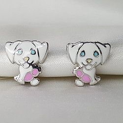 Серьги из серебра с эмалью SOKOLOV 94024213 серебро с родием, с английским замком