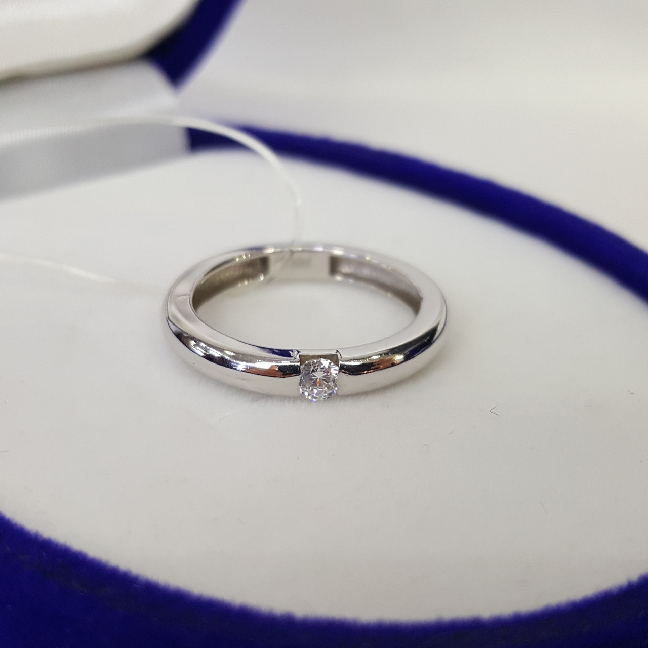 Помолвочное кольцо из серебра с фианитом SOKOLOV 94011254 покрыто родием - фото 1 - id-p70013060