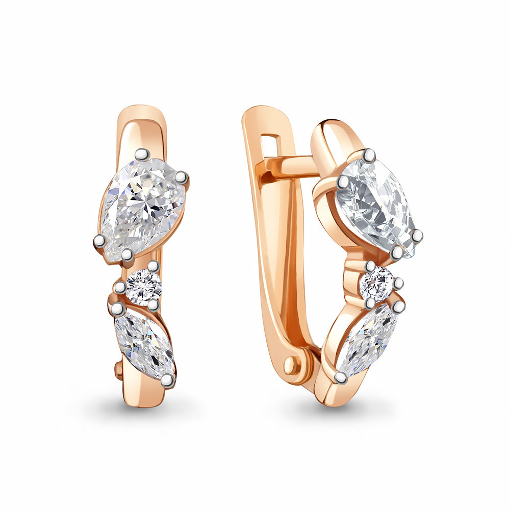 Серебряные серьги Фианит Aquamarine 48796А.6 позолота