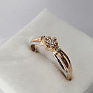 Серебряное кольцо  Фианит Aquamarine 68996А.6 позолота, фото 3