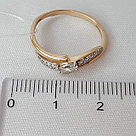 Серебряное кольцо  Фианит Aquamarine 67146А.6 позолота, фото 3