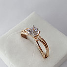 Серебряное кольцо  Фианит Aquamarine 64001.6 позолота, фото 3