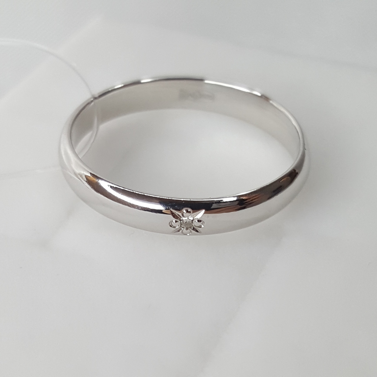 Серебряное кольцо  Бриллиант Aquamarine 060143.5 покрыто  родием