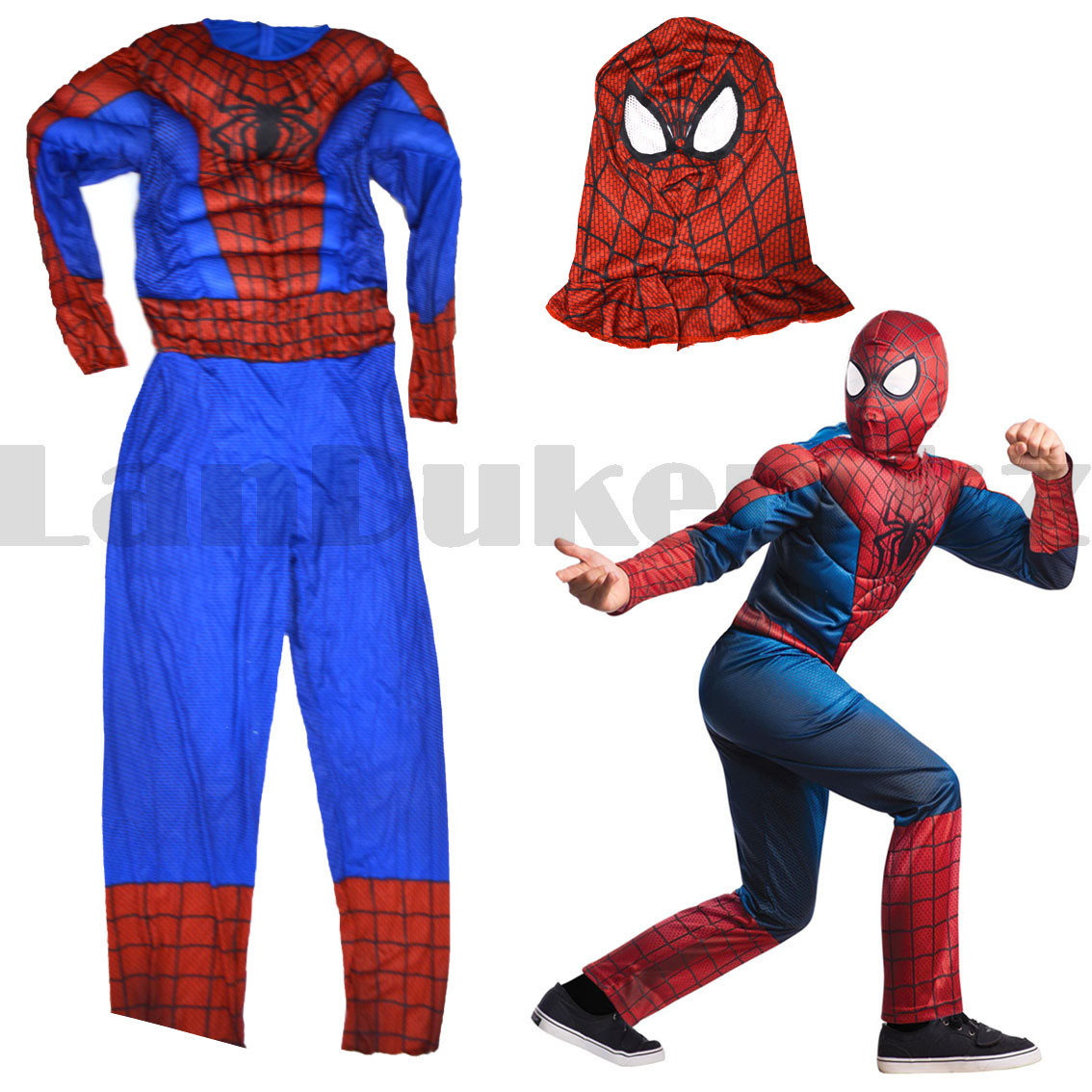 Костюм Человек Паук Spider Man взрослый красно-синий - фото 5 - id-p96687494