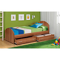 Кровать на уголках №2 с ящиками, 900 × 2000 мм, 2042 × 970 × 810 мм, цвет слива валлис
