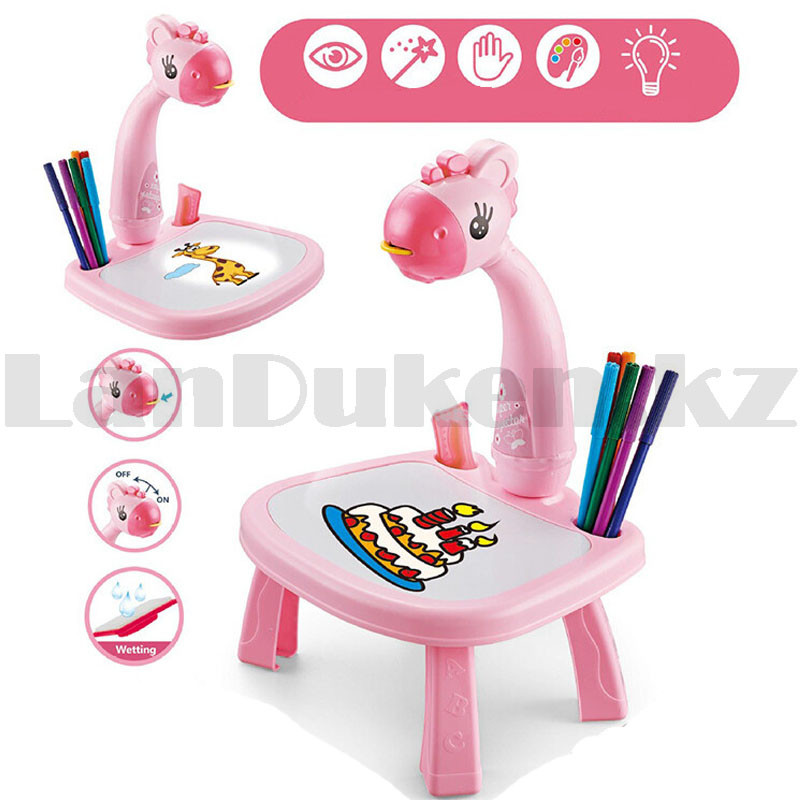 Набор для детского творчества столик для рисования с проектором слайдерами многоразовым столиком Жираф 6588 - фото 5 - id-p96720426