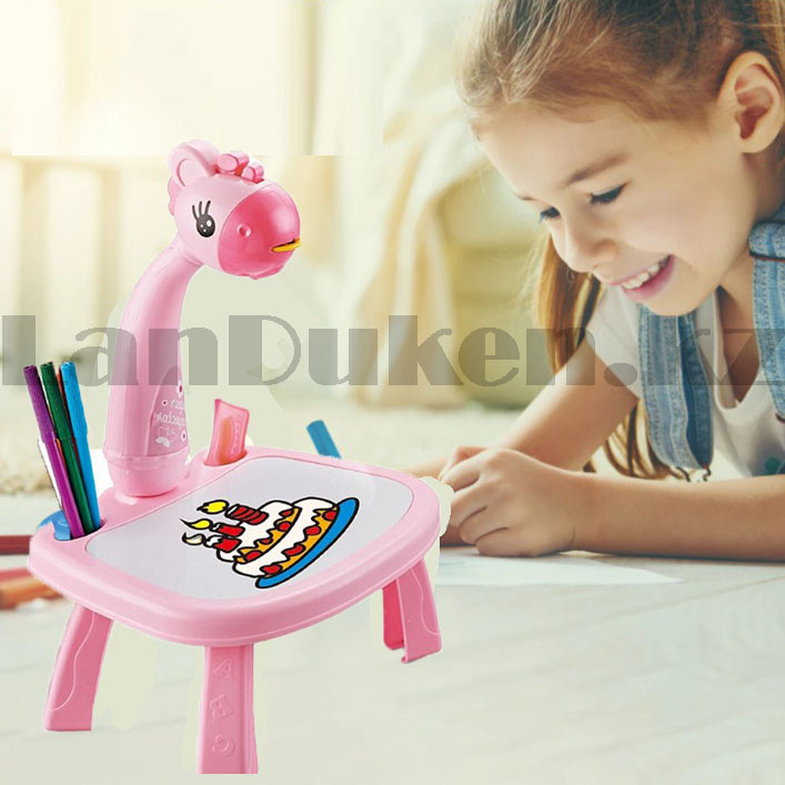 Набор для детского творчества столик для рисования с проектором слайдерами многоразовым столиком Жираф 6588 - фото 7 - id-p96720426