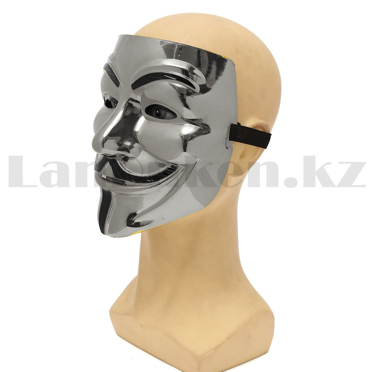 Карнавальная маска Гая Фокса серебряная - фото 10 - id-p96720578