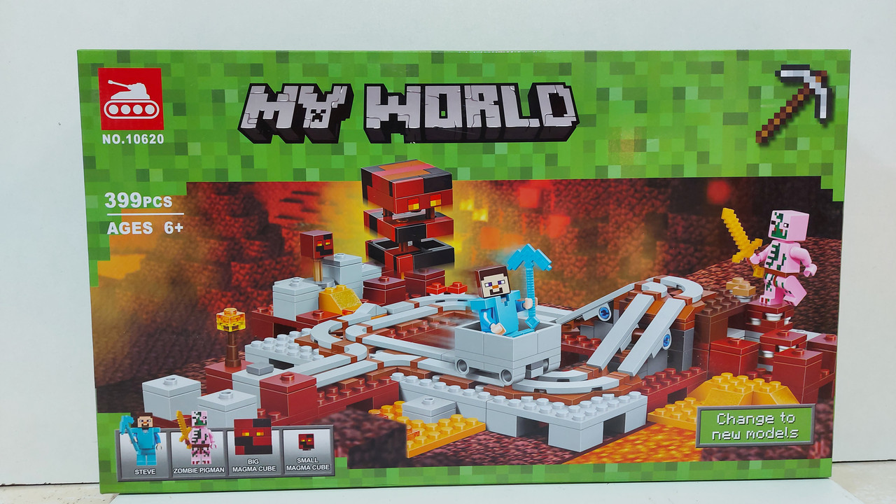 Конструктор My world 10620 399 pcs. "Подземная железная дорога". Minecraft. Майнкрафт.