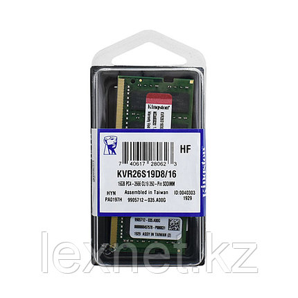 Модуль памяти для ноутбука Kingston KVR26S19D8/16 DDR4 16G 2666MHz, фото 2