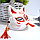 Маска Кицунэ японской демонической лисы Kitsune fox на резинке с колокольчиками и кисточками красная, фото 3