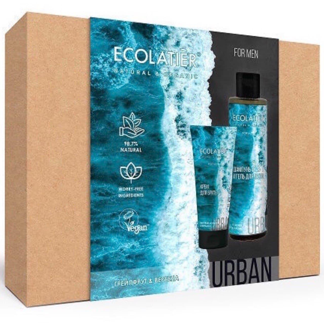 Подарочный набор Ecolatier® Urban men care (гель для душа и шампунь 2 в 1, крем для бритья)