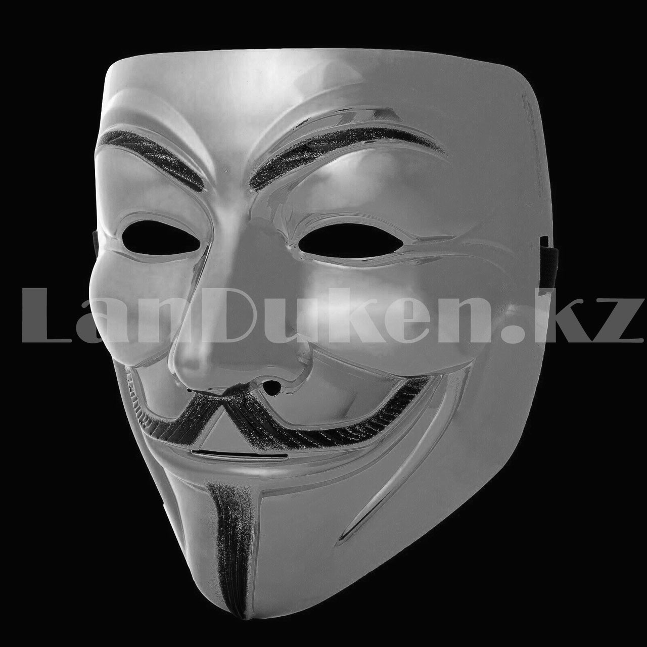Карнавальная маска Гая Фокса серебряная - фото 8 - id-p96721053