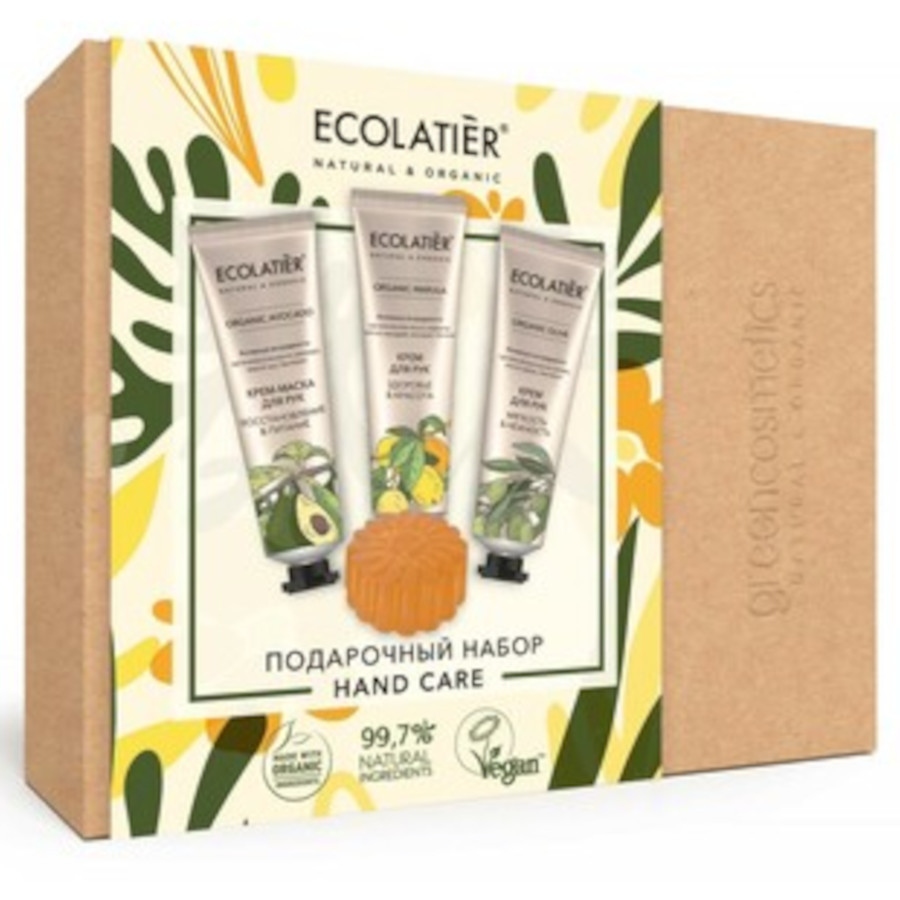 Набор подарочный Ecolatier® Hand Care (крем для рук 3x30 мл, мыло глицериновое фруктовое 60 гр)