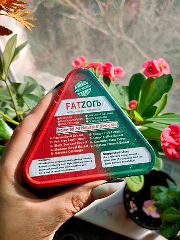 Fatzorb ( Фатзорб ) треугольная красно-зеленая металлическая упаковка, фото 2